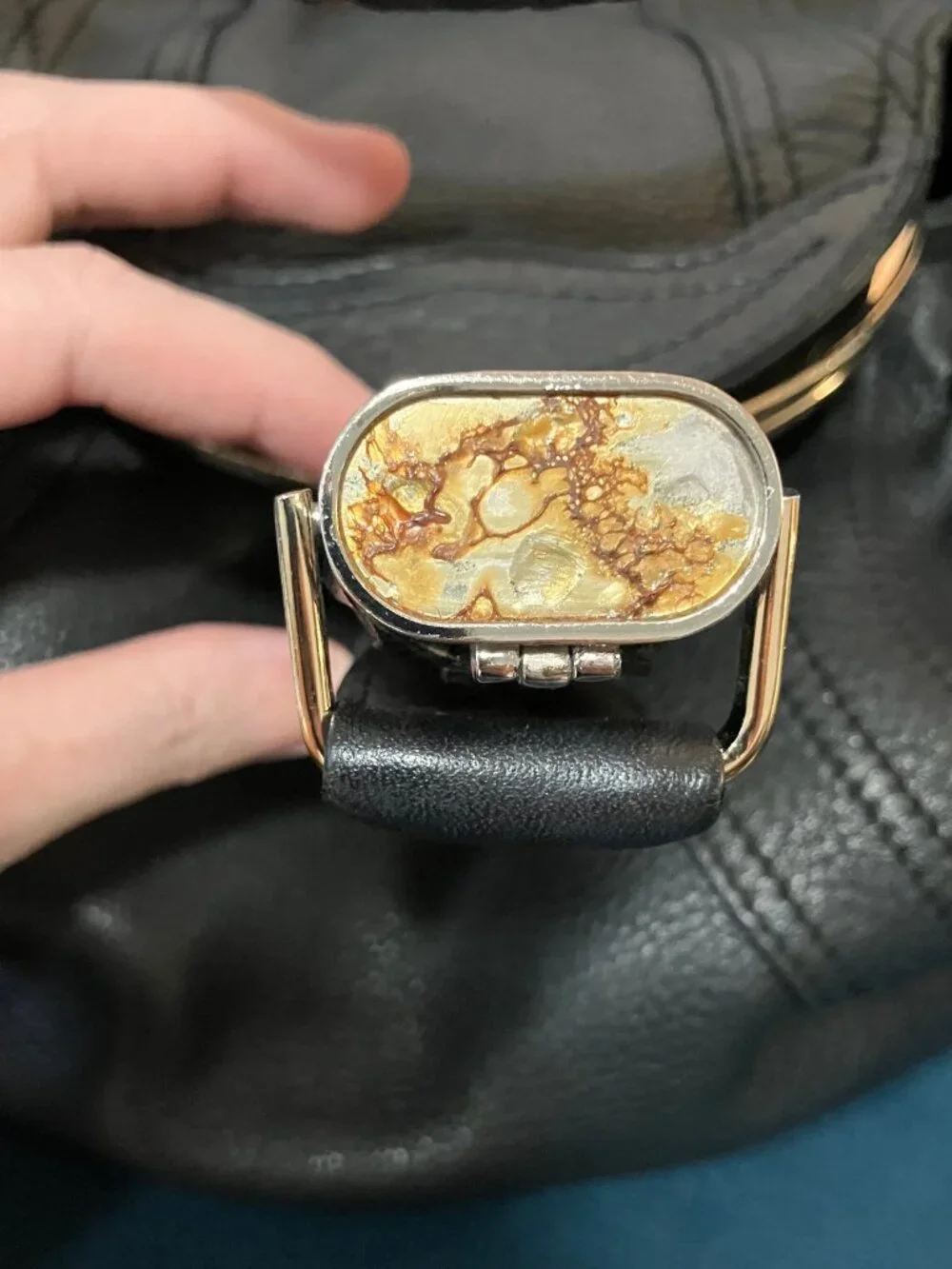 [One Owner] Vintage Fendi Small Spy Bag Black Pebbled Leather Y2K